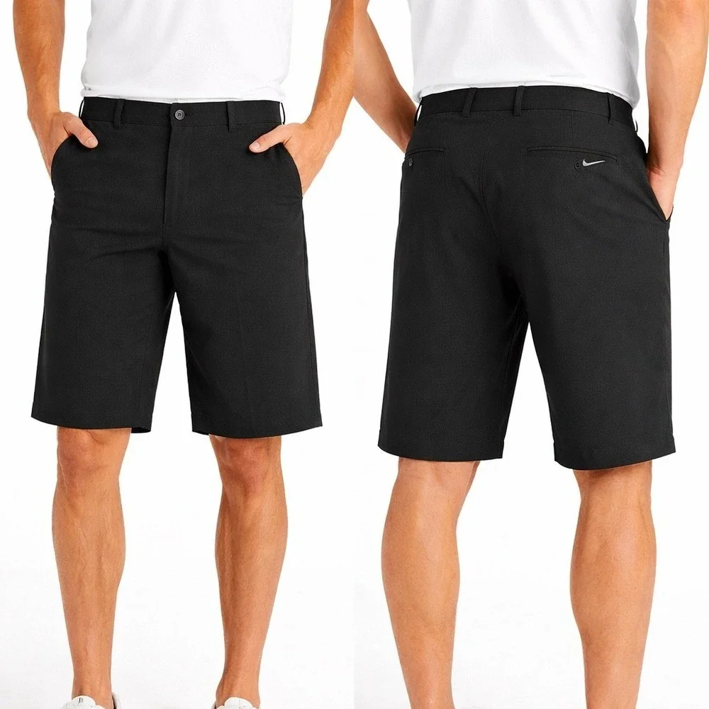 Nike Dri-FIT Golf Shorts Mens 38 Black Flat Front Performance Stretch Activewear